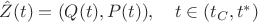 $ \hat Z(t)=(Q(t),P(t)),\quad t\in (t_C,t^*)$