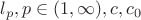 $l_{p}, p \in (1,  \infty), c, c_{0}$