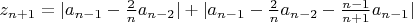 $z_{n+1}=|a_{n-1}-\frac{2}{n}a_{n-2}|+|a_{n-1}-\frac{2}{n}a_{n-2}-\frac{n-1}{n+1}a_{n-1}|$