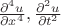 $\frac{\partial^4 u}{\partial x^4},\frac{\partial^2 u}{\partial t^2}$