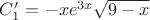 $C'_1=-x{e}^{3x}\sqrt{9-x}$