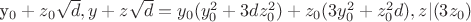 y_0+z_0\sqrt d, y+z\sqrt d=y_0(y_0^2+3dz_0^2)+z_0(3y_0^2+z_0^2d), z|(3z_0)$