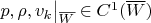 $p,\rho,v_k\big|_{\overline W}\in C^1(\overline W)$