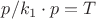 $p/k_1 \cdot p= T$