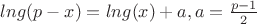 $ lng(p-x)=lng(x)+a,a=\frac{p-1}{2}$