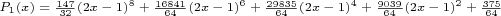 \scriptsize$P_1(x)=\frac{147}{32}(2x-1)^8+\frac{16841}{64}(2x-1)^6+\frac{29835}{64}(2x-1)^4+\frac{9039}{64}(2x-1)^2+\frac{375}{64}$