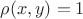 $\rho(x,y)=1$