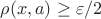 $\rho(x,a)\geq \varepsilon/2$
