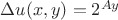 $\Delta u(x,y)=2^{Ay}$