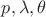 $p, \lambda, \theta$ $p, \lambda, \theta$