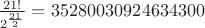 $\frac{21!}{2^\frac{21}{2}}=35 280 030 924 634 300$
