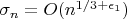 $\sigma_n=O(n^{1/3+\epsilon_1})$