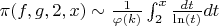 $\pi(f,g,2,x)\sim \frac {1} {\varphi(k)}\int_{2}^{x}{\frac {dt} {\ln(t)}dt}$