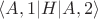 $\langle A, 1 |H| A, 2 \rangle$