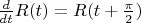 $\frac d{dt}R(t) = R(t+\frac{\pi}2)$