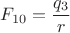 $$F_{10}=\frac{q_3}{r}$$