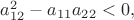 $a_{12}^2-a_{11}a_{22}<0,$
