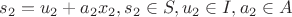 $s_2=u_2+{a_2}{x_2}, s_2 \in S, u_2 \in I, a_2 \in A$