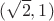 $(\sqrt{2}, 1)$