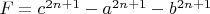 $F=c^{2n+1}-a^{2n+1}-b^{2n+1}$
