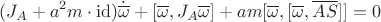 $$(J_A+a^2m\cdot\mathrm{id})\dot{\overline \omega}+[\overline\omega,J_A\overline\omega]+am[\overline\omega,[\overline\omega,\overline{AS}]]=0$$