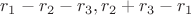$r_1-r_2-r_3, r_2+r_3-r_1$