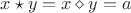 $x\star y=x\diamond y=a$