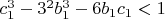 $c_1^3  - 3^2 b_1^3  - 6b_1 c_1  < 1$