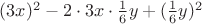 $(3x)^2-2\cdot3x\cdot\frac{1}{6}y+(\frac{1}{6}y)^2$