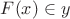$F(x) \in y$