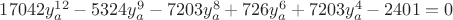 $17042y_a^{12}-5324y_a^9-7203y_a^8+726y_a^6+7203y_a^4-2401=0$