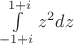 $\int\limits_{-1+i}^{1+i} z^2 dz$