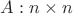 $A : n \times n$