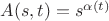 $A(s,t)=s^{\alpha(t)}$