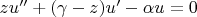 $zu''+(\gamma-z)u'-\alpha u=0$