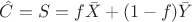$\hat{C}=S=f \bar{X}+(1-f) \bar{Y}$