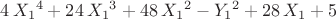 $4\,{X_{1}}^{4}+24\,{X_{1}}^{3}+48\,{X_{1}}^{2}-{Y_{1}}^{2}+28\,X_{1}+5$