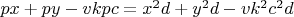 $px+py-vkpc=x^2d+y^2d-vk^2c^2d$