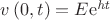 $v \left( 0,t \right) =E{{\rm e}^{{\it ht}}}$