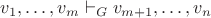$v_1,\ldots,v_m\vdash_G v_{m+1},\ldots,v_n$