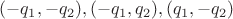 $(-q_1,-q_2),(-q_1,q_2),(q_1,-q_2)$