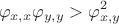 $$\varphi_{x,x}\varphi_{y,y}>\varphi_{x,y}^2$$