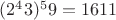 $(2^43) ^59 = 1611$