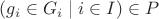 $(g_i\in G_i\mid i\in I)\in P$