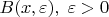 $B(x,\varepsilon), \;\varepsilon>0$