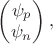 $\begin{pmatrix}\psi_p\\\psi_n\\\end{pmatrix},$