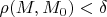$\rho(M, M_{0})<\delta$