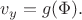 $v_y=g(\Phi).$