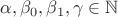 $ \alpha,\beta_{0},\beta_{1},\gamma \in \mathbb N $