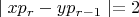 $\mid xp_r-yp_{r-1}\mid = 2$